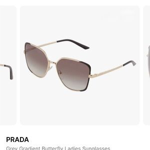 Prada Black and Gold Butterfly Sunglasses